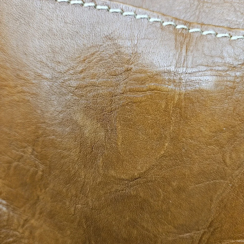Patricia Nash Positano Saddle Bag Brown Leather Monogrammed‎ Handbag Purse